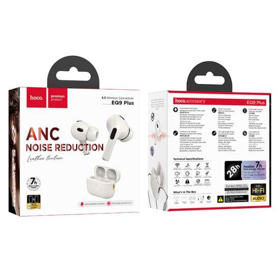 Hoco EQ9 Plus ANC Autonomie 28H milky white Hoco EQ9 Plus ANC Autonomie 28H milky white